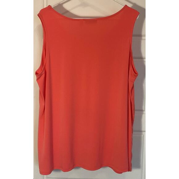 Susan Graver Orange Sleeveless Tank Plus 2X - Picture 2 of 5